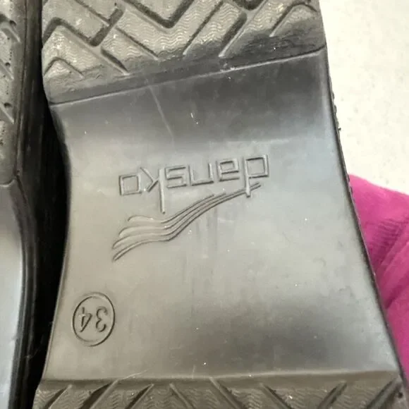 Dansko 34 Shiny Black Leather Work Clogs Nurse Work Shoe - Picture 14 of 16